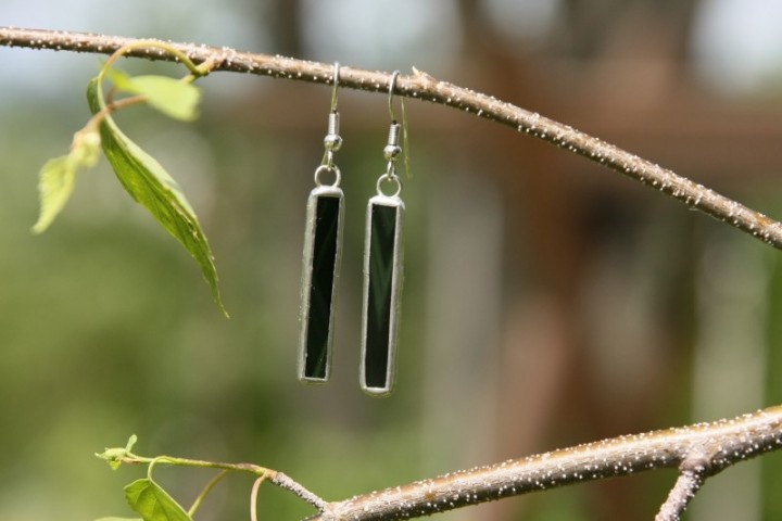 earrings dark green long - Tiffany jewelry