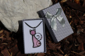 pink cat in a gift box - Tiffany jewelry