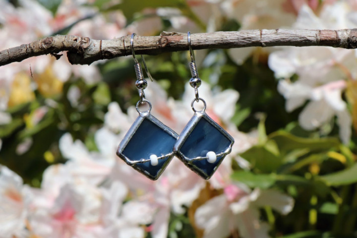 earrings blue with bead - Tiffany jewelry